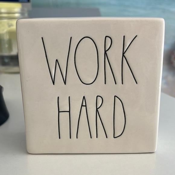 Rae Dunn - Work Hard/Be Brave sign - Picture 1 of 3